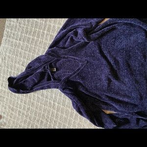 blue chenille crop sweater